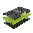 For Amazon Kindle Fire 7 2022 Tire Texture TPU + PC Tablet Case with Holder(Green)