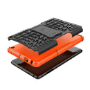 For Amazon Kindle Fire 7 2022 Tire Texture TPU + PC Tablet Case with Holder(Orange)