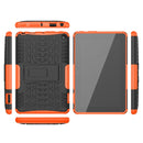 For Amazon Kindle Fire 7 2022 Tire Texture TPU + PC Tablet Case with Holder(Orange)