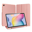For Galaxy Tab S6 Lite 10.4 inch DUX DUCIS Domo Series Horizontal Flip Magnetic PU Leather Case with Three-folding Holder & Pen Slot(Pink)