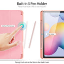 For Galaxy Tab S6 Lite 10.4 inch DUX DUCIS Domo Series Horizontal Flip Magnetic PU Leather Case with Three-folding Holder & Pen Slot(Pink)