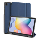 For Galaxy Tab S6 Lite 10.4 inch DUX DUCIS Domo Series Horizontal Flip Magnetic PU Leather Case with Three-folding Holder & Pen Slot(Blue)