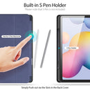 For Galaxy Tab S6 Lite 10.4 inch DUX DUCIS Domo Series Horizontal Flip Magnetic PU Leather Case with Three-folding Holder & Pen Slot(Blue)