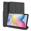 For Galaxy Tab S6 Lite 10.4 inch DUX DUCIS Domo Series Horizontal Flip Magnetic PU Leather Case with Three-folding Holder & Pen Slot(Black)