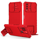 For vivo Y20 Stereoscopic Holder Sliding Camshield Phone Case(Red)