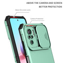 For Xiaomi Redmi Note 10 4G Stereoscopic Holder Sliding Camshield Phone Case(Light Blue)