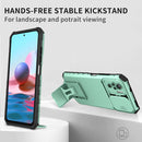 For Xiaomi Redmi Note 10 4G Stereoscopic Holder Sliding Camshield Phone Case(Light Blue)