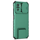 For Xiaomi Redmi Note 10 4G Stereoscopic Holder Sliding Camshield Phone Case(Green)