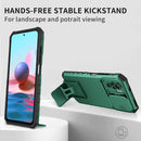 For Xiaomi Redmi Note 10 4G Stereoscopic Holder Sliding Camshield Phone Case(Green)