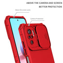 For Xiaomi Redmi Note 10 4G Stereoscopic Holder Sliding Camshield Phone Case(Red)