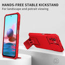 For Xiaomi Redmi Note 10 4G Stereoscopic Holder Sliding Camshield Phone Case(Red)