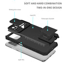 For Xiaomi Redmi Note 10 4G Stereoscopic Holder Sliding Camshield Phone Case(Black)