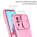 For Xiaomi Redmi Note 10 4G Stereoscopic Holder Sliding Camshield Phone Case(Pink)