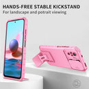 For Xiaomi Redmi Note 10 4G Stereoscopic Holder Sliding Camshield Phone Case(Pink)