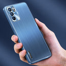For OPPO Reno6 Brushed Texture Shockproof Phone Case(Light Purple)