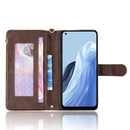 For OPPO Reno7 A JP Version Litchi Texture Zipper Leather Phone Case(Brown)
