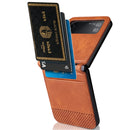 For Samsung Galaxy Z Filp4 5G Vintage Texture Folding Leather Phone Case(Brown)