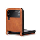For Samsung Galaxy Z Filp4 5G Vintage Texture Folding Leather Phone Case(Brown)