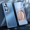 For Huawei P50 Brushed Texture Shockproof Phone Case(Navy Blue)