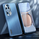 For Huawei P50 Pro Brushed Texture Shockproof Phone Case(Navy Blue)