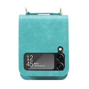 For Samsung Galaxy Z Filp4 5G Lanyard Folding Leather Phone Case(Green)