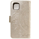 For iPhone 14 Pro Max Totem Flower Embossed Leather Case (Gold)