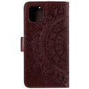 For iPhone 14 Pro Max Totem Flower Embossed Leather Case (Brown)