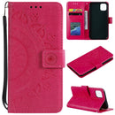 For iPhone 14 Pro Max Totem Flower Embossed Leather Case (Red)