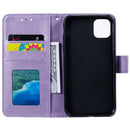 For iPhone 14 Pro Max Totem Flower Embossed Leather Case (Purple)