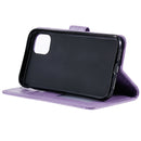 For iPhone 14 Pro Max Totem Flower Embossed Leather Case (Purple)