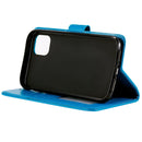 For iPhone 14 Plus Totem Flower Embossed Leather Case (Blue)