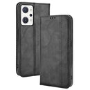 For OPPO Reno7 A Magnetic Buckle Retro Texture Leather Phone Case(Black)