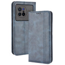 For vivo X80 5G Magnetic Buckle Retro Texture Leather Phone Case(Blue)