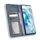 For vivo X80 5G Magnetic Buckle Retro Texture Leather Phone Case(Blue)
