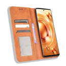 For vivo X80 Pro 5G Magnetic Buckle Retro Texture Leather Phone Case(Brown)