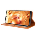 For vivo X80 Pro 5G Magnetic Buckle Retro Texture Leather Phone Case(Brown)