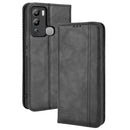 For Infinix Hot 12i Magnetic Buckle Retro Texture Leather Phone Case(Black)