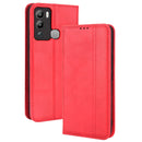 For Infinix Hot 12i Magnetic Buckle Retro Texture Leather Phone Case(Red)