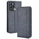 For Infinix Hot 12i Magnetic Buckle Retro Texture Leather Phone Case(Blue)