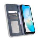 For Infinix Hot 12i Magnetic Buckle Retro Texture Leather Phone Case(Blue)