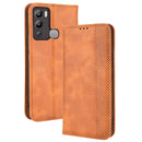For Infinix Hot 12i Magnetic Buckle Retro Texture Leather Phone Case(Brown)