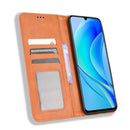 For Huawei nova Y70 / nova Y70 Plus Magnetic Buckle Retro Texture Leather Phone Case(Brown)