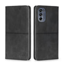 For Motorola Moto G62 5G Cow Texture Magnetic Horizontal Flip Leather Phone Case(Black)