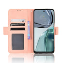 For Motorola Moto G62 5G Skin Feel Calf Texture Card Slots Leather Phone Case(Pink)
