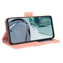For Motorola Moto G62 5G Skin Feel Calf Texture Card Slots Leather Phone Case(Pink)