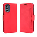 For Motorola Moto G62 5G Skin Feel Calf Texture Card Slots Leather Phone Case(Red)