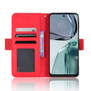 For Motorola Moto G62 5G Skin Feel Calf Texture Card Slots Leather Phone Case(Red)