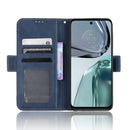 For Motorola Moto G62 5G Skin Feel Calf Texture Card Slots Leather Phone Case(Blue)