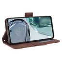 For Motorola Moto G62 5G Skin Feel Calf Texture Card Slots Leather Phone Case(Brown)