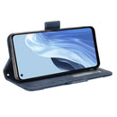 For OPPO Reno7 A Skin Feel Calf Texture Card Slots Leather Phone Case(Blue)